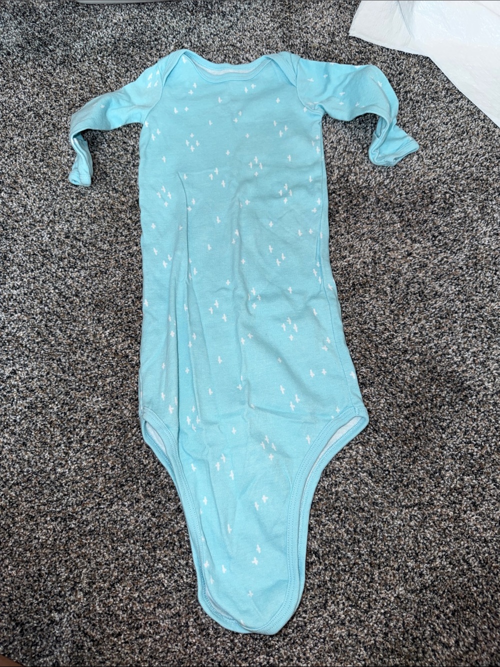 okie dokie Light Blue Baby Sleep Sack with Tiny White Dots